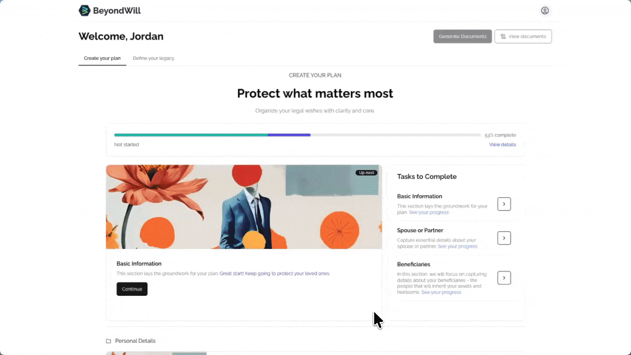 Attorney-approved templates, client-guided